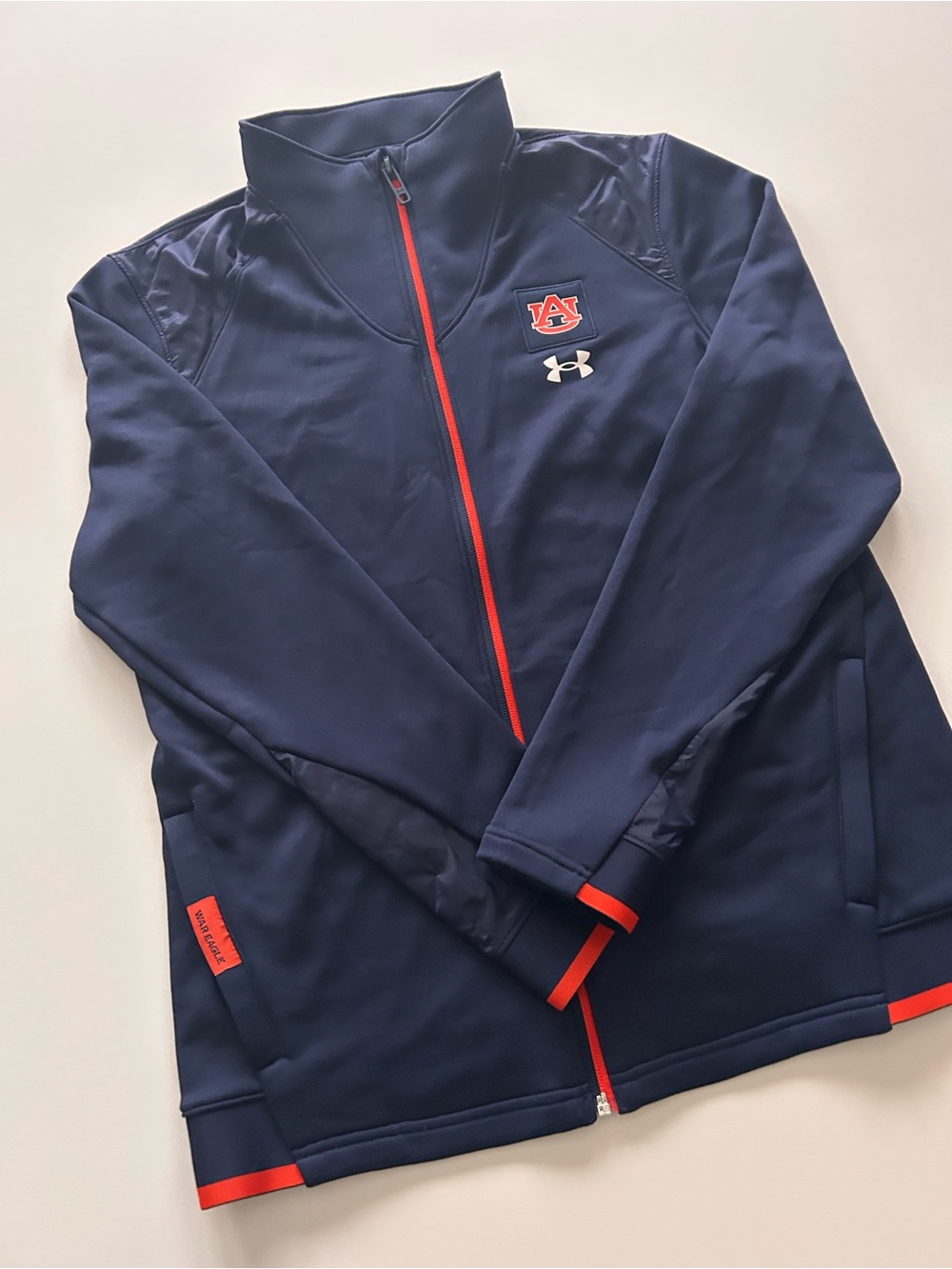 Under Armour Auburn Tigers Jacket War Eagle Full Zip Navy Womens Small Loose Fit